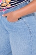 Bermudas de mezcla de lino, pernera ancha, cintura elástica