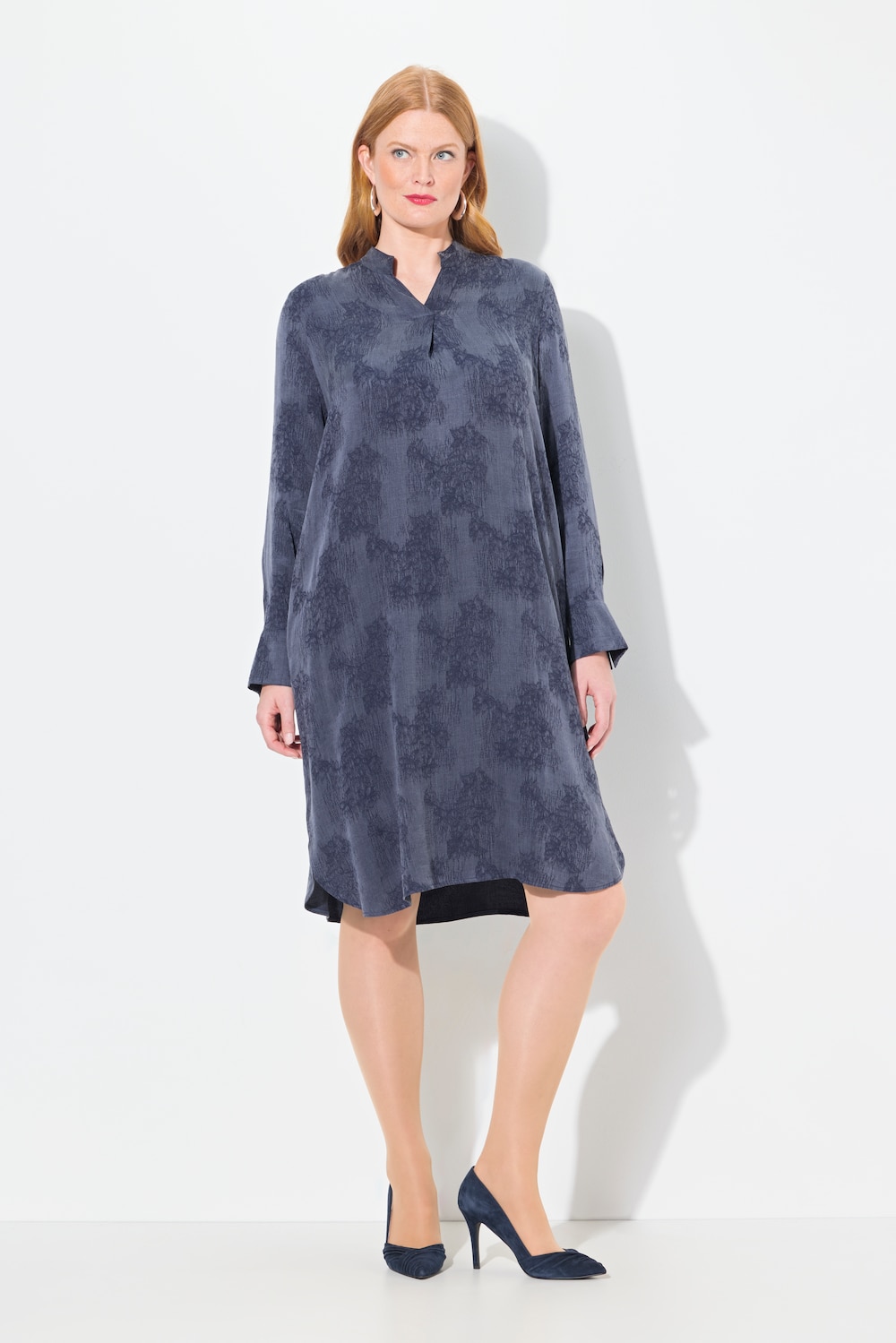 Große Größen Lyocell-Kleid, Damen, blau, Größe: 42/44, Synthetische Fasern/Viskose, Ulla Popken