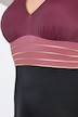 Badeanzug, Gold-Piping, Softcups, V-Ausschnitt, recycelt