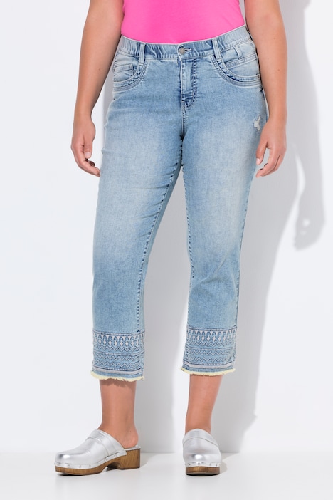 Slim jeans, 7/8, franjezoom