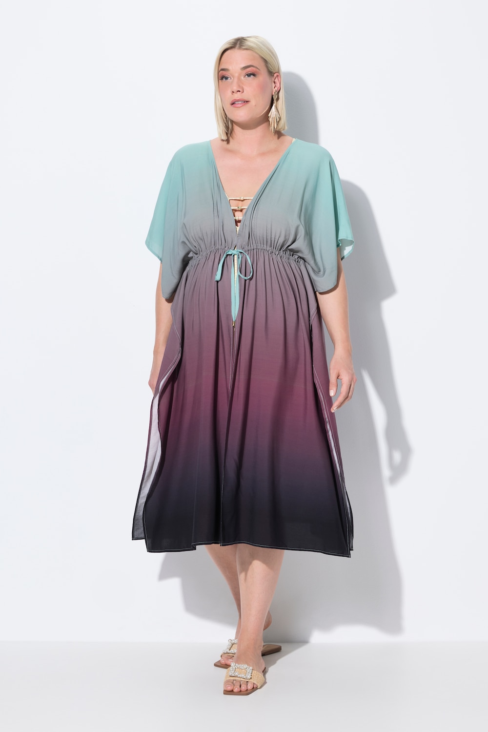 Große Größen Kaftan, Damen, braun, Größe: 3=58-64, Viskose, Ulla Popken
