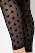 Leggings con medias, malla, estampado de corazones en flock