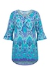 Tunika, A střih, plošný potisk, 3/4 rukávy