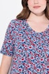 T-shirt dal taglio svasato con fiori, scollatura a V e mezze maniche
