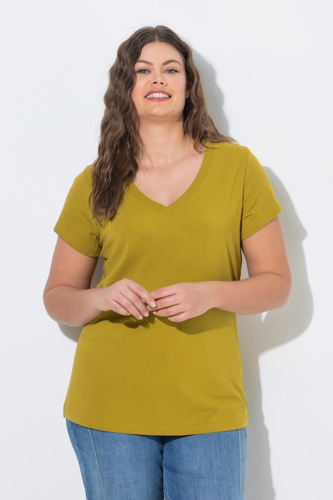 T-shirt, dekolt w serek, rękaw 1/2, OEKO-TEX Made in Green