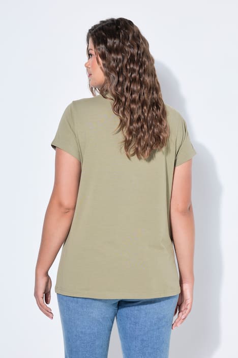 T-shirt, V-hals, halflange mouw, OEKO-TEX Made in Green