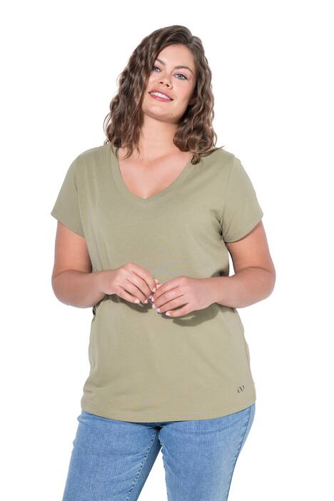 Tričko, výstřih do V, krátké rukávy, OEKO-TEX Made in Green