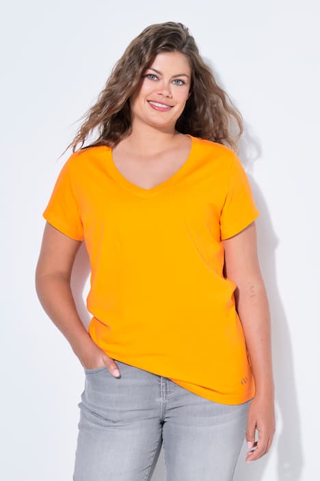 T-shirt, V-hals, halflange mouw, OEKO-TEX Made in Green