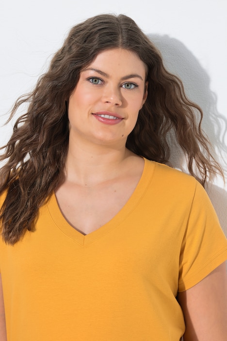 T-shirt, dekolt w serek, rękaw 1/2, OEKO-TEX Made in Green