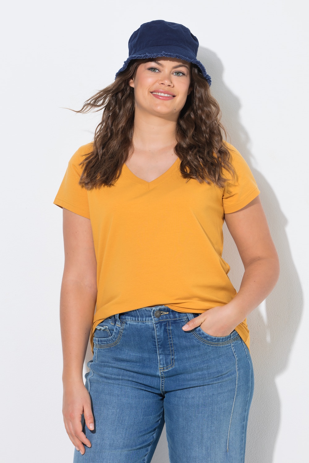 T-Shirt, V-Ausschnitt, 1/2 Arm, OEKO-TEX Made in Green