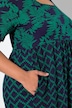 Mixed Print Short Sleeve Square Neck Knit Pocket Dress
