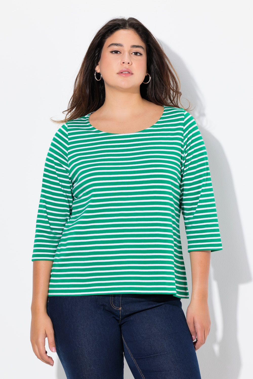 Große Größen Ringelshirt, Damen, grün, Größe: 58/60, Baumwolle, Ulla Popken