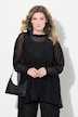 Bluse, oversized, net, glittersten, top