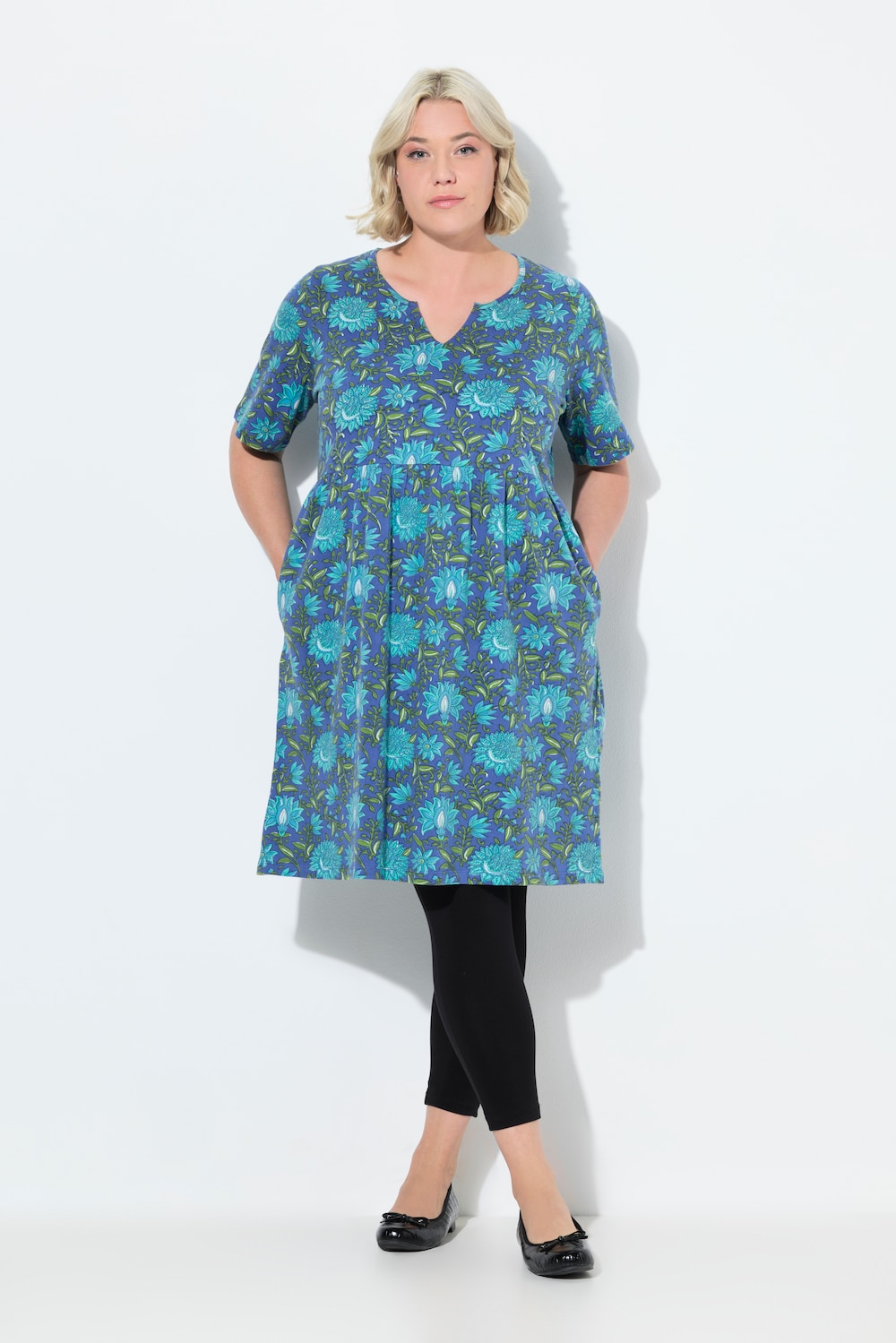 Große Größen Longshirt, Damen, türkis, Größe: 46/48, Polyester, Ulla Popken