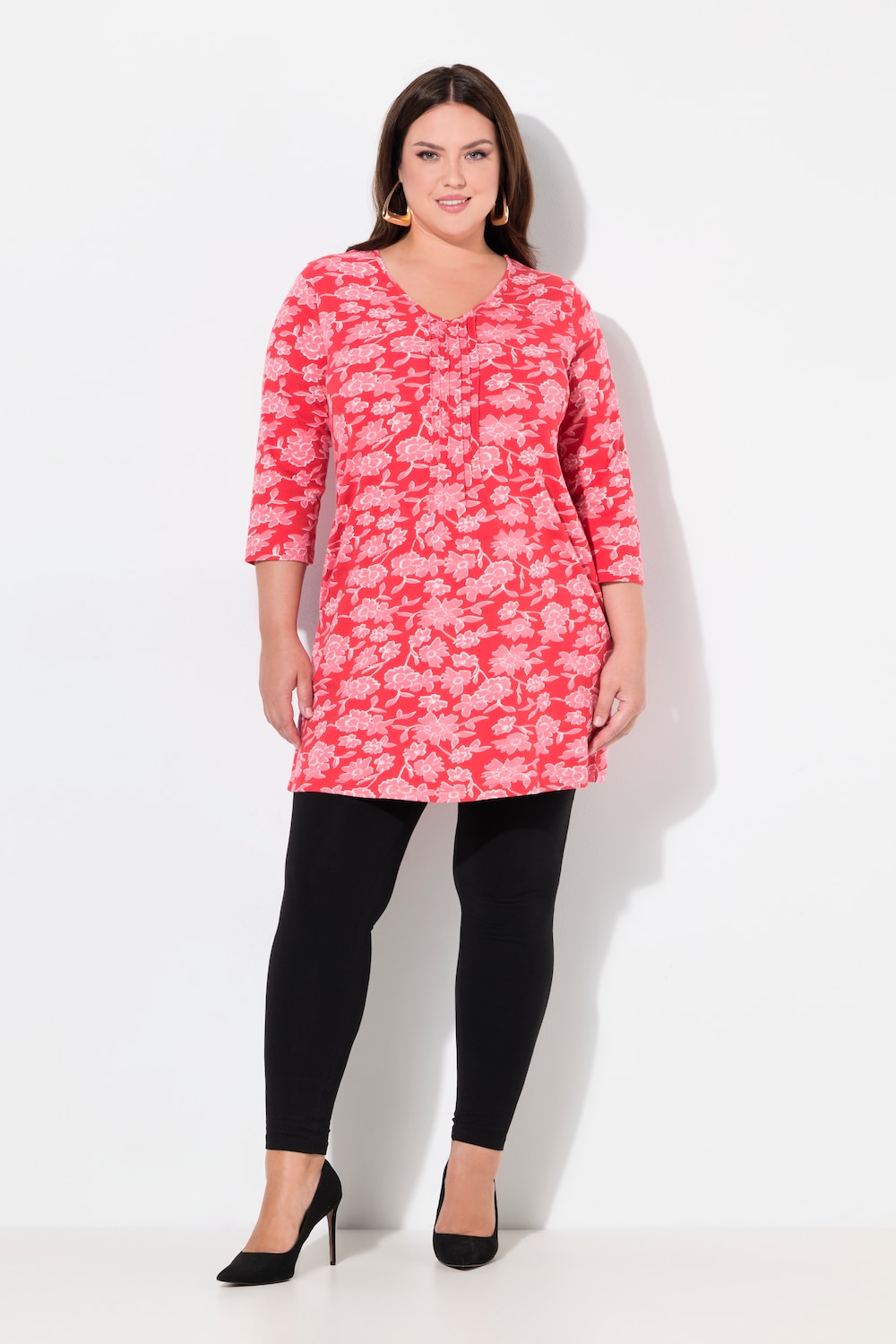Große Größen Longshirt, Damen, rot, Größe: 54/56, Baumwolle, Ulla Popken