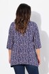 Bluzka, kwiaty, krój trapezowy, dekolt V, rękaw 3/4