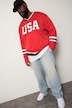 STHUGE langærmet jersey, oversized, print, op til str. 8XL