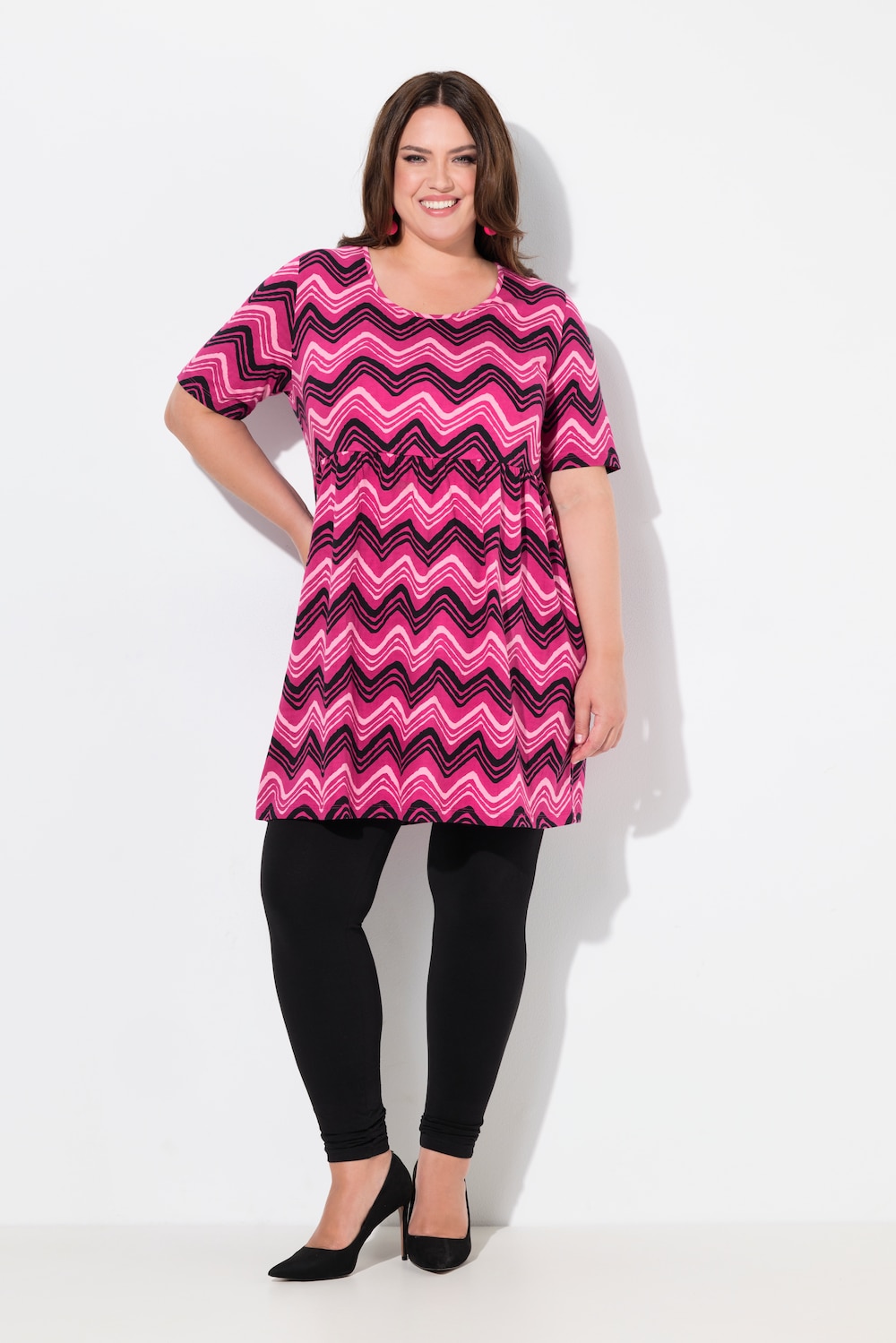 Große Größen Longshirt, Damen, rosa, Größe: 54/56, Baumwolle, Ulla Popken