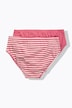 Slip, 2-pack, streepjes/uni, biologische katoen