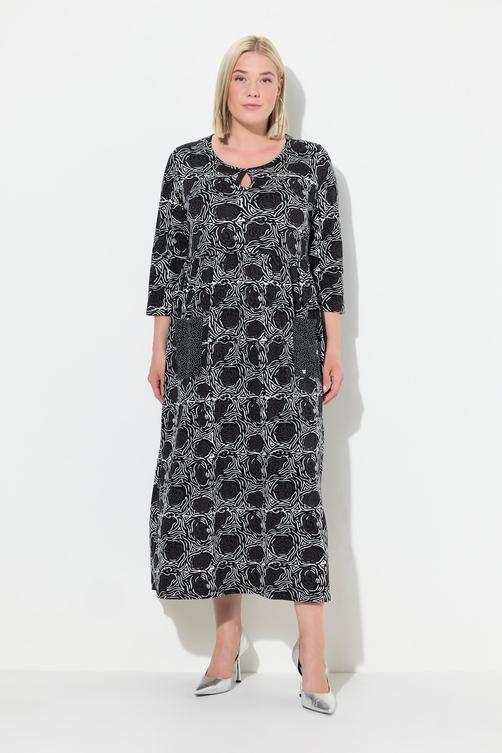 Große Größen Jerseykleid, Damen, weiß, Größe: 50/52, Baumwolle, Ulla Popken