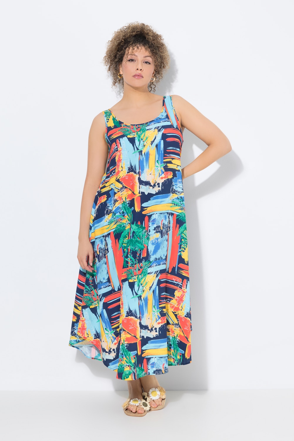 Jurk, met print, A-lijn, ronde hals, mouwloos