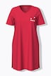 Bigshirt, Herzmotiv, V-Ausschnitt, Halbarm