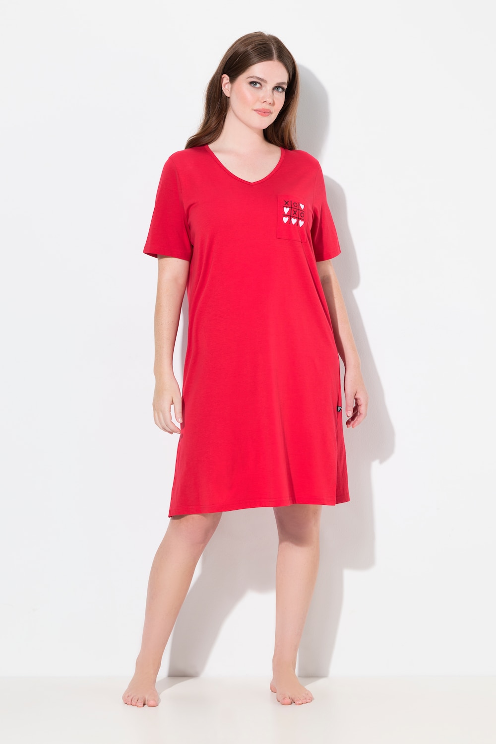 Große Größen Bigshirt, Damen, rot, Größe: 50/52, Baumwolle, Ulla Popken