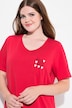 Bigshirt, Herzmotiv, V-Ausschnitt, Halbarm