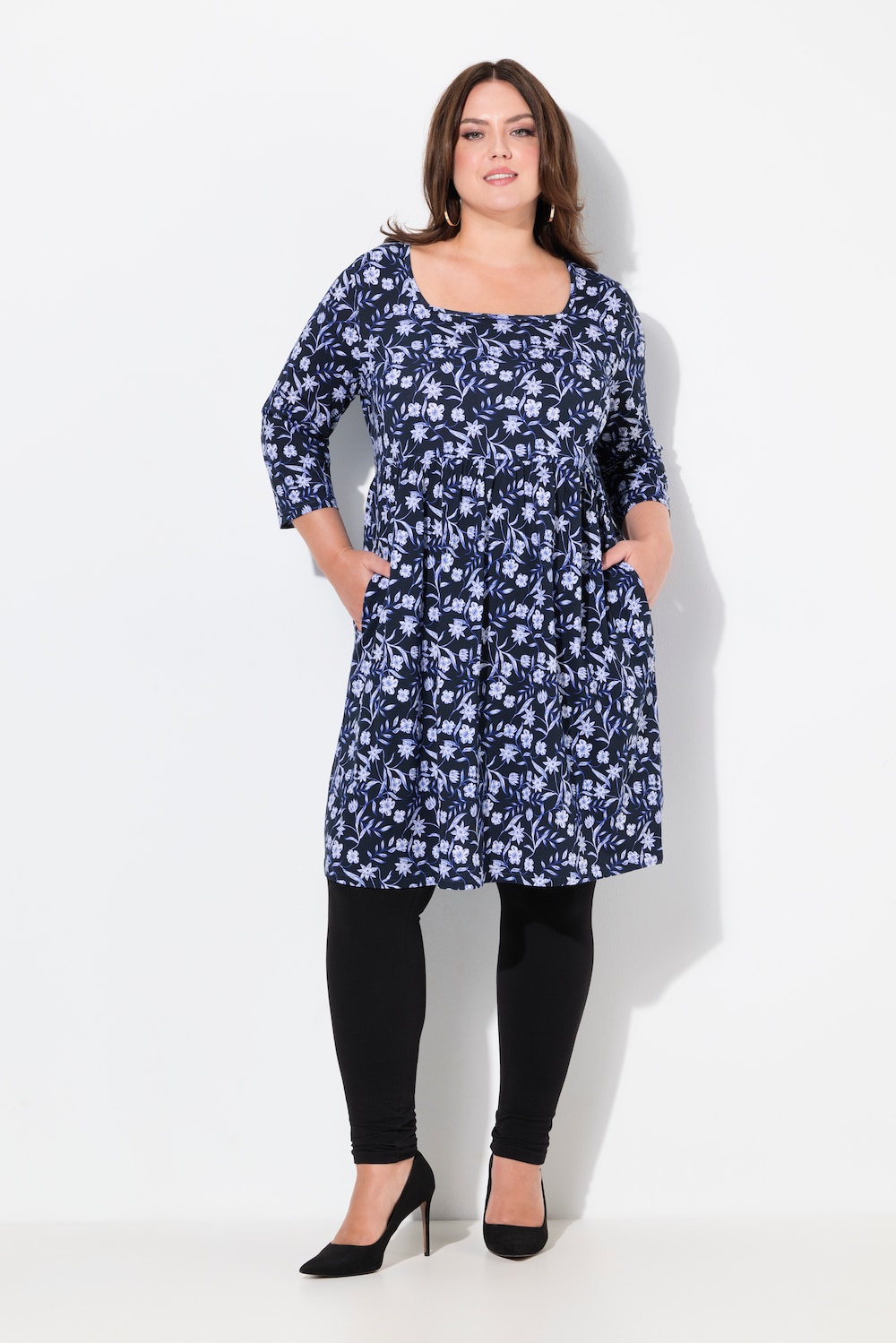 Große Größen Longshirt, Damen, blau, Größe: 54/56, Baumwolle, Ulla Popken