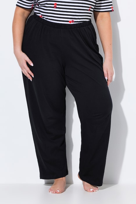 Pantalon de pyjama uni/cœurs, jambe longue