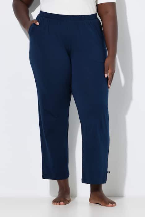 Pyjamabroek, effen / harten, lange pijpen