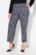 Spodnie 7/8 z dżerseju, z nadrukiem, szerokie nogawki, ściągacz w pasie