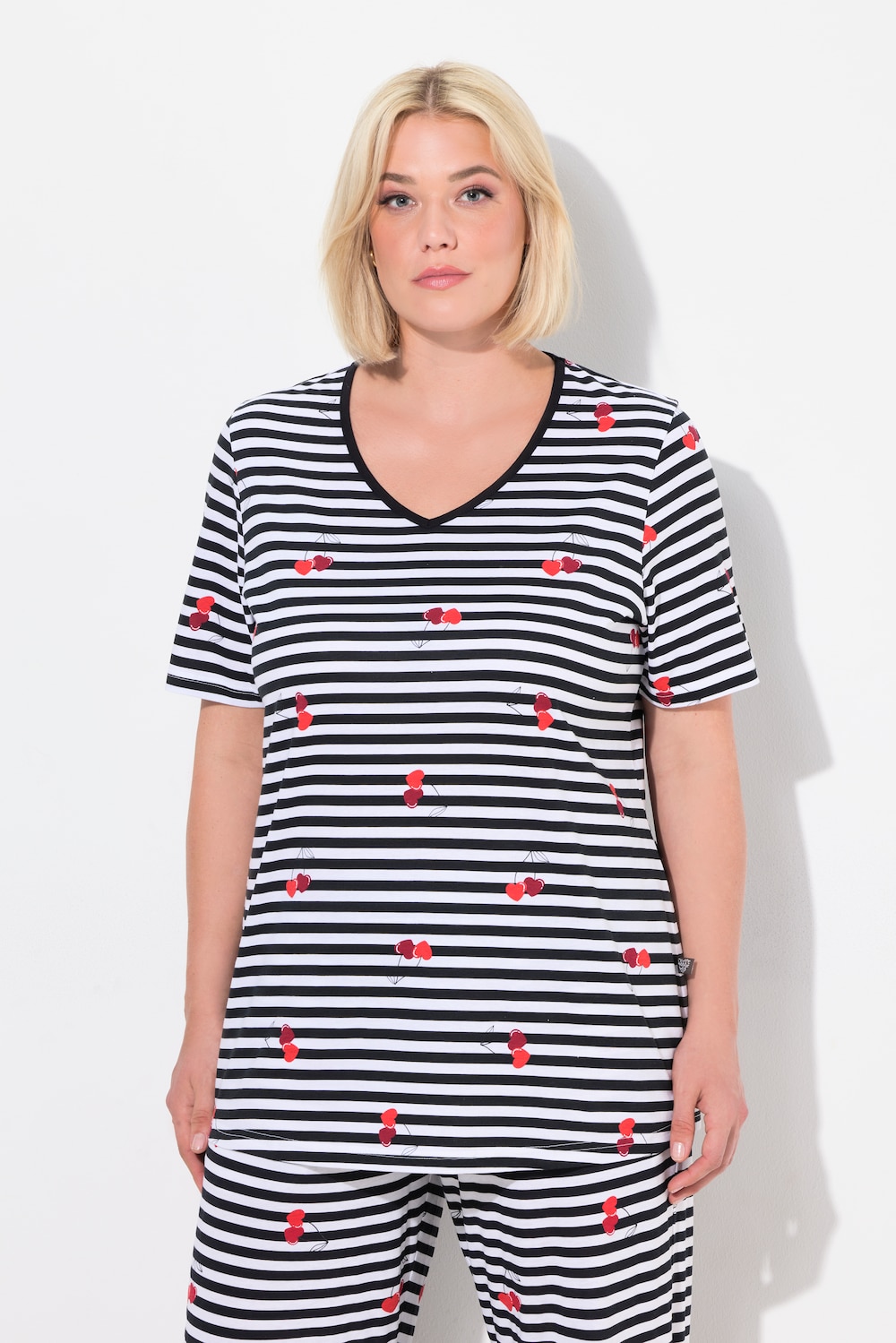 Große Größen Pyjamashirt, Damen, weiß, Größe: 50/52, Baumwolle, Ulla Popken