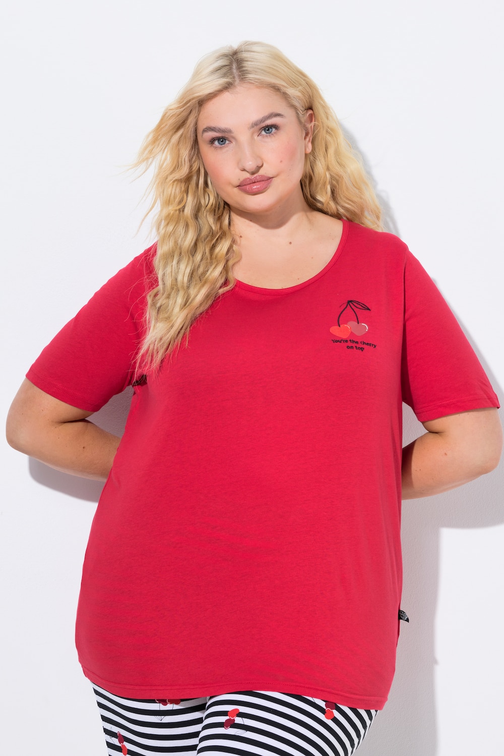 Pyjamashirt, harten, korte mouwen