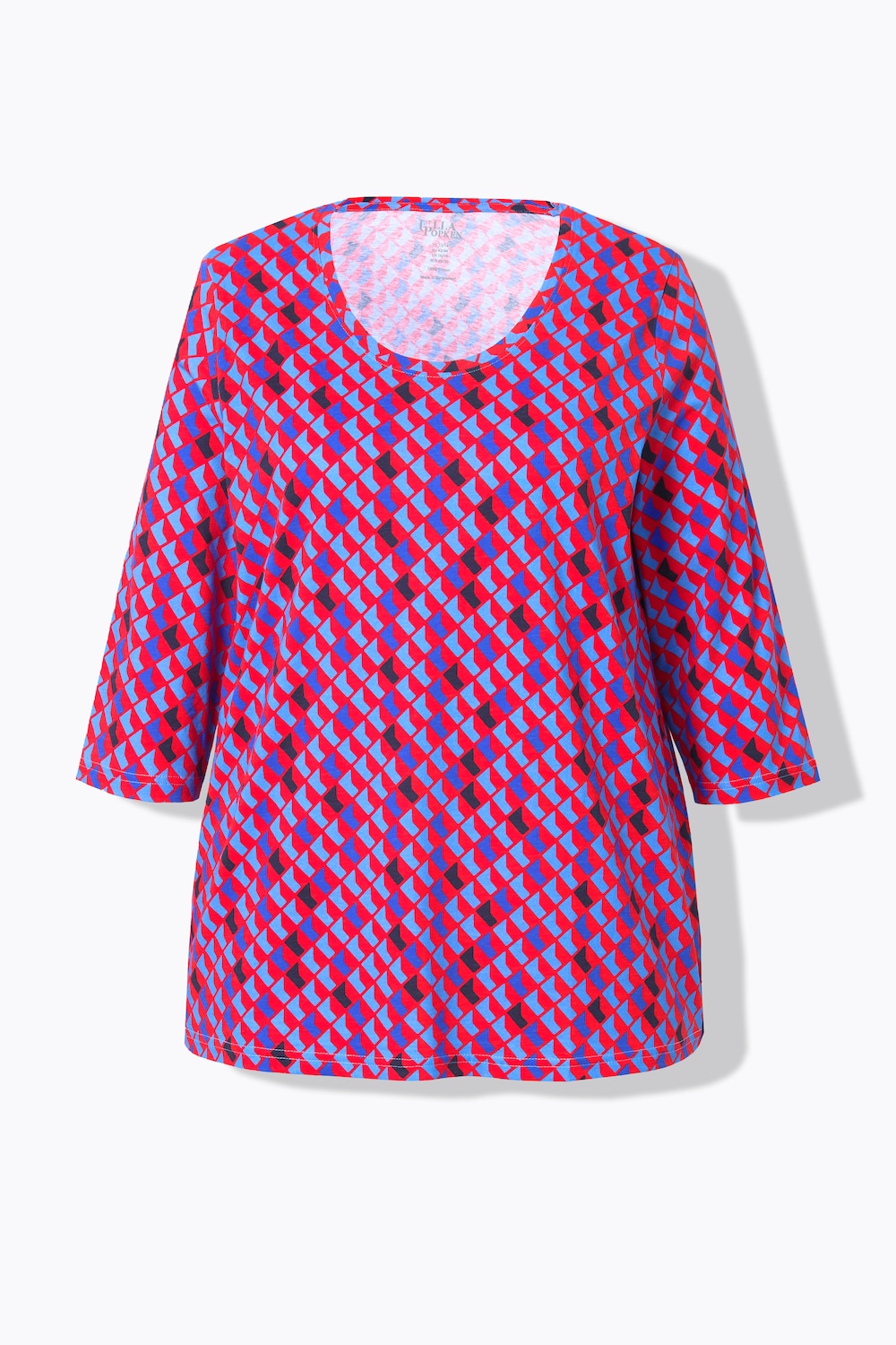 Stora storlekar T-shirt med print, Dam, röd, storlek: 58/60, Bomull, Ulla Popken