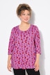 Camiseta, estampada, forma en A, cuello redondo, mangas 3/4