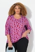 Camiseta, estampada, forma en A, cuello redondo, mangas 3/4