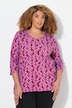 Camiseta, estampada, forma en A, cuello redondo, mangas 3/4