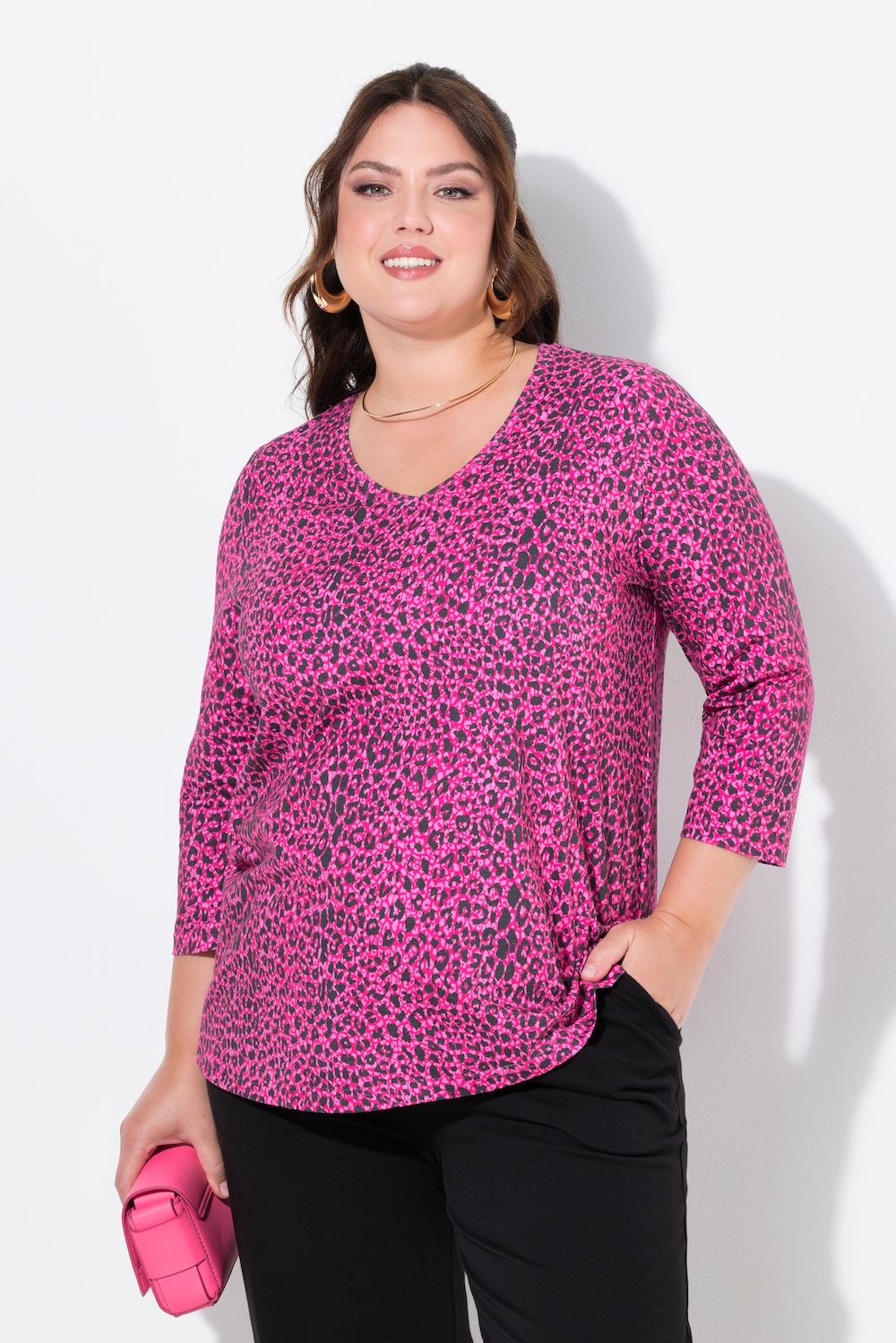 Große Größen Longshirt, Damen, rosa, Größe: 42/44, Baumwolle, Ulla Popken