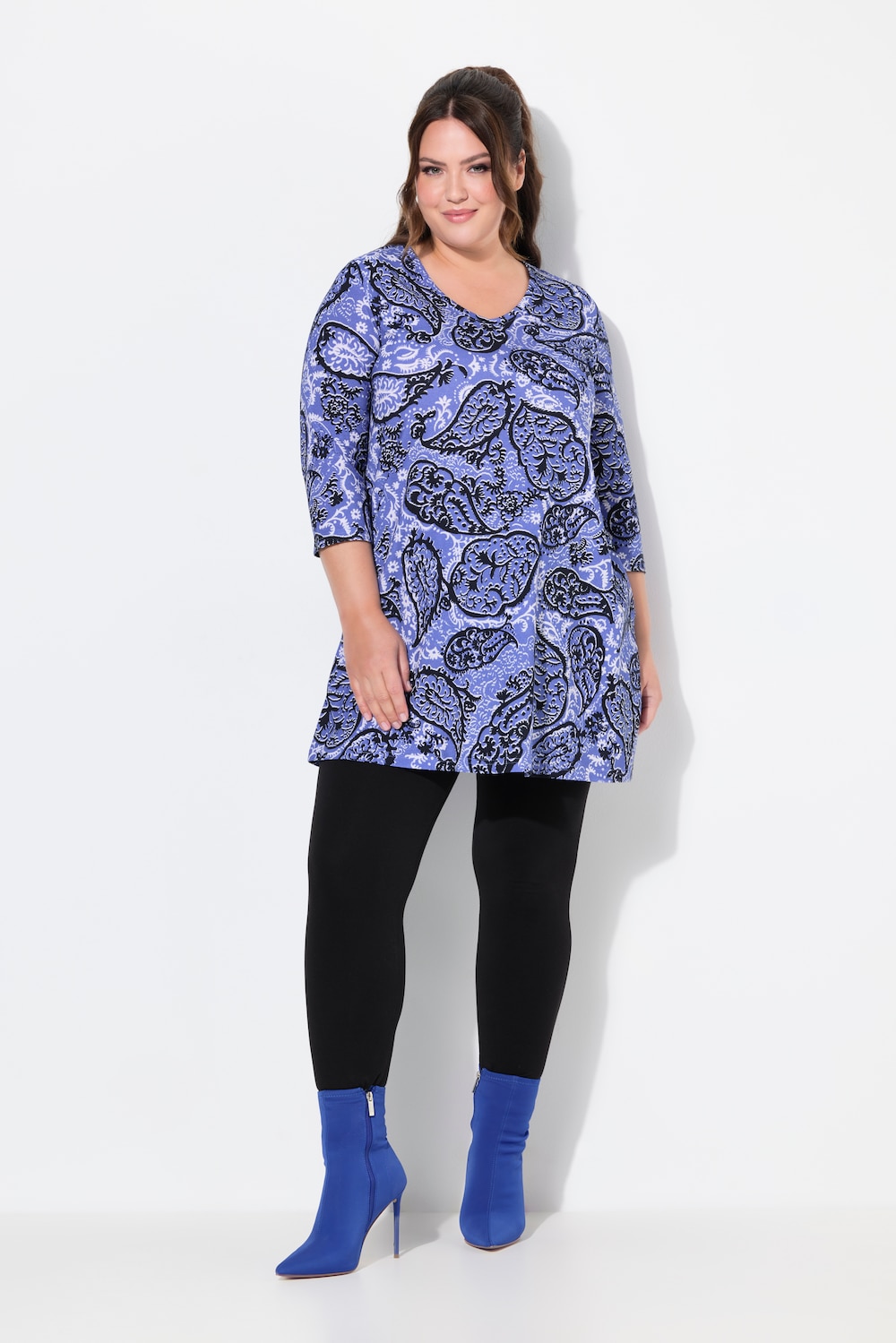 Große Größen Longshirt, Damen, blau, Größe: 62/64, Baumwolle, Ulla Popken