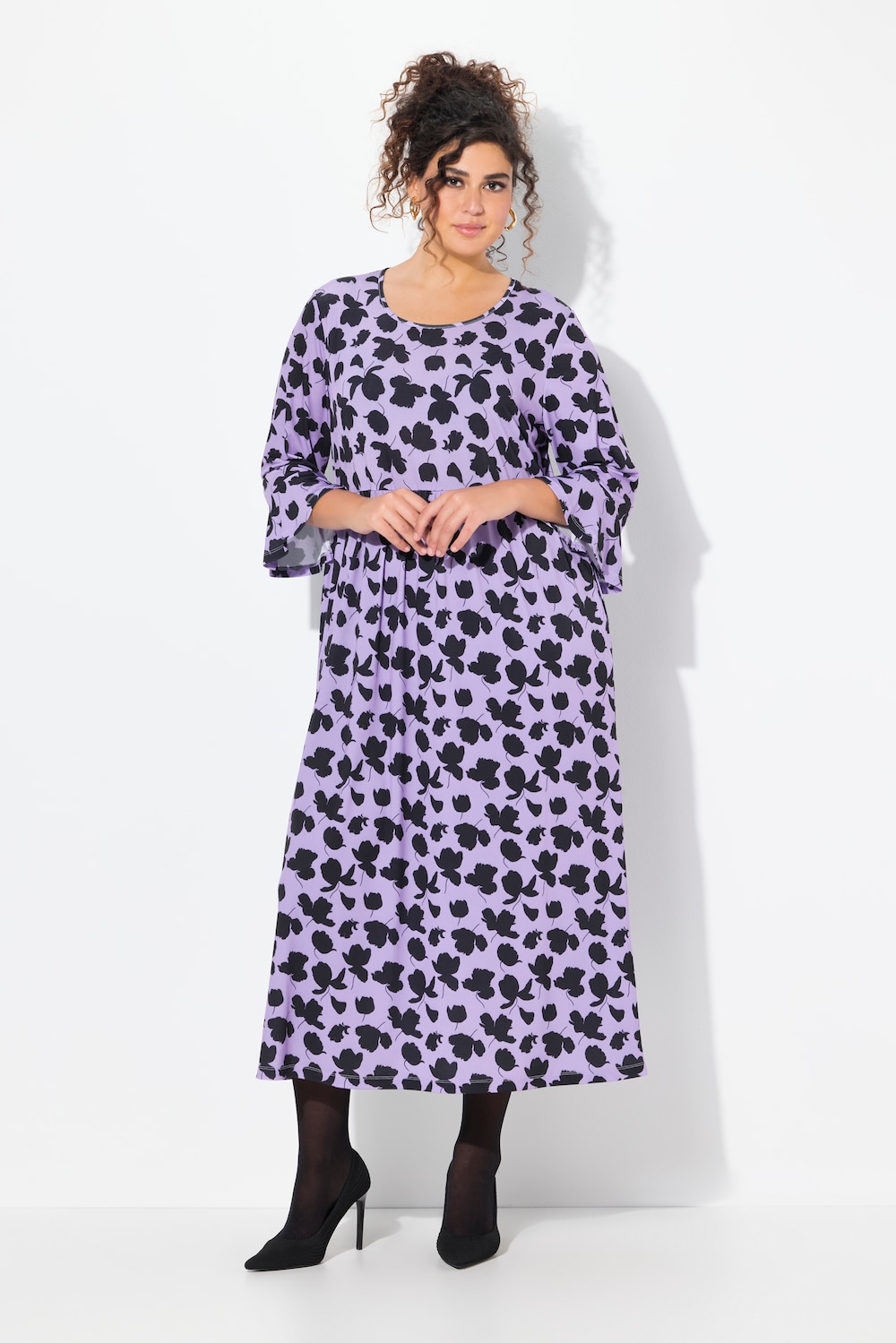 Große Größen Jerseykleid, Damen, lila, Größe: 54/56, Polyester, Ulla Popken