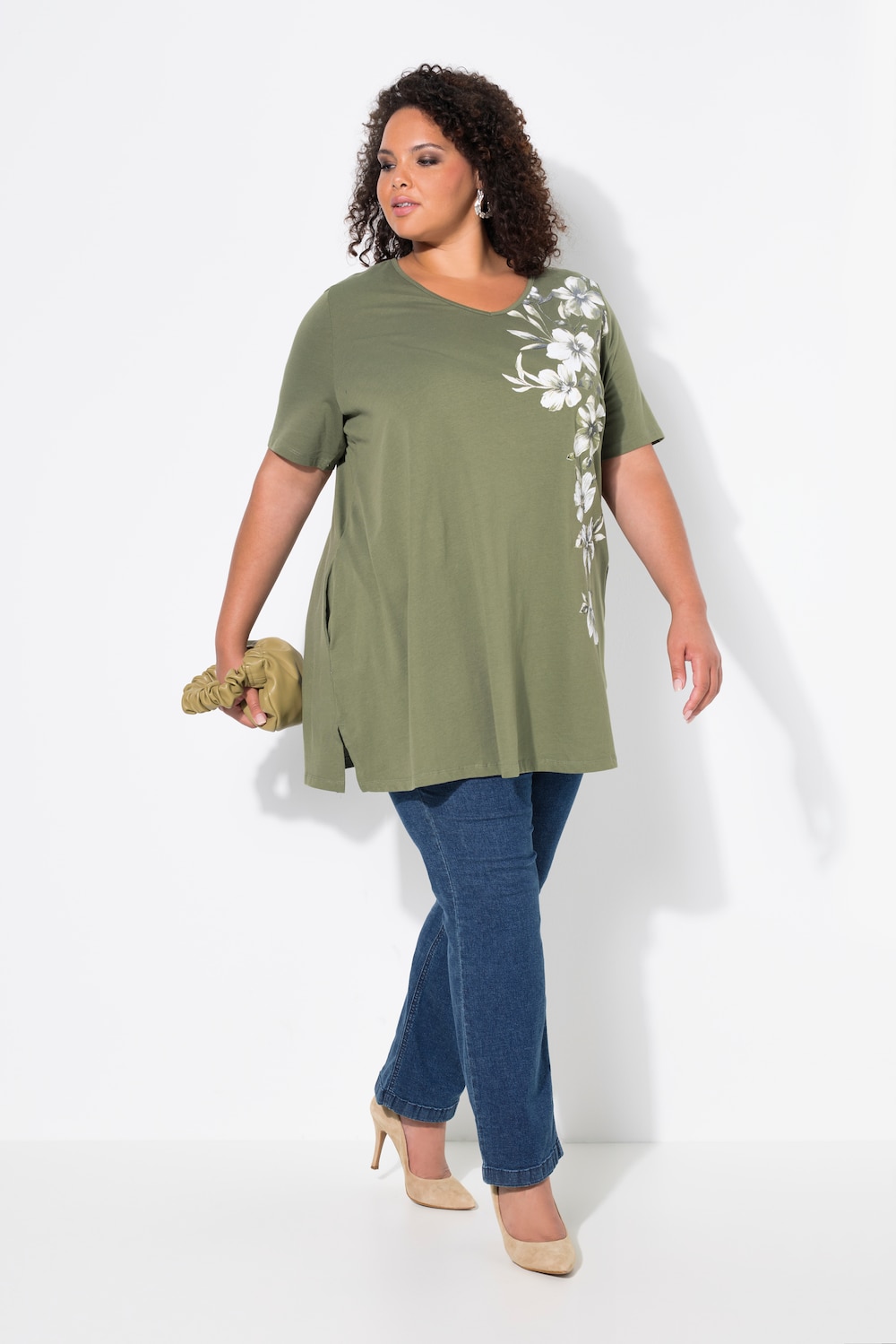 Longshirt, A-Linie, Motivdruck