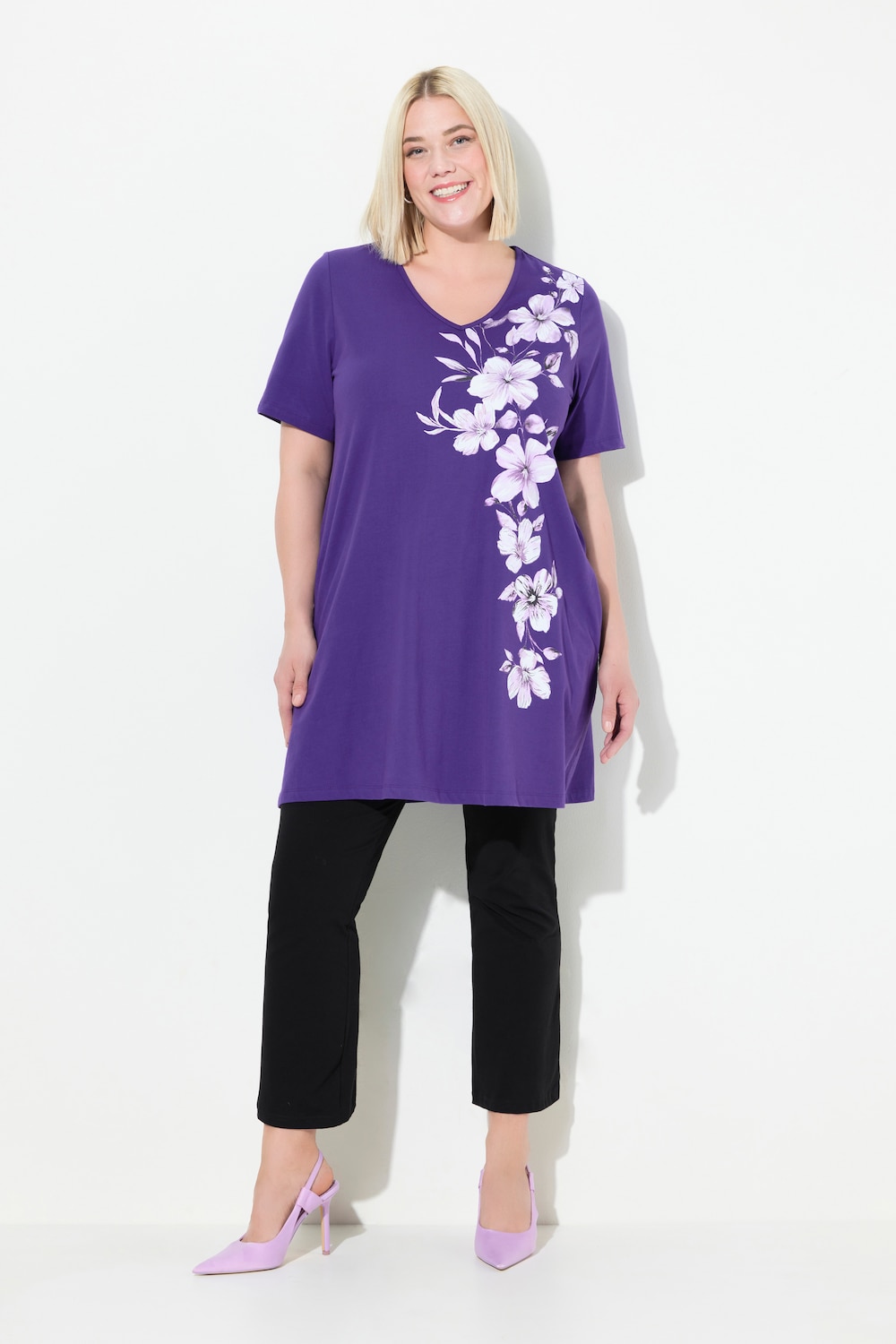 Große Größen Longshirt, Damen, lila, Größe: 58/60, Baumwolle, Ulla Popken
