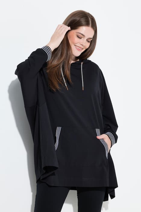 Loungwear-Poncho, oversized, Kapuze, Langarm