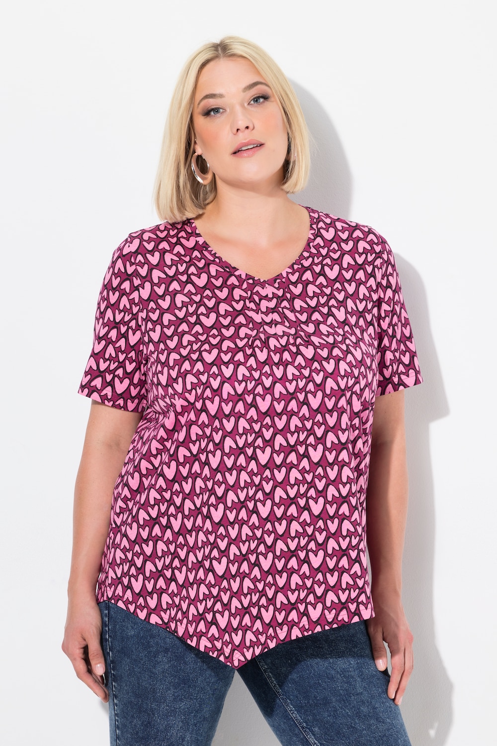 Große Größen T-Shirt, Damen, rot, Größe: 46/48, Baumwolle, Ulla Popken