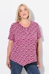 Pointed Hem Heart Print Short Sleeve Tee