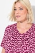 Pointed Hem Heart Print Short Sleeve Tee