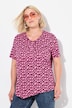 Pointed Hem Heart Print Short Sleeve Tee