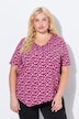 Pointed Hem Heart Print Short Sleeve Tee