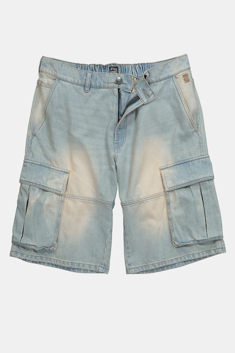 STHUGE Jeans-Bermuda, Baggy Fit, Cargotaschen, bleached Denim, bis 72